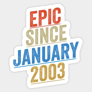 Epic Since January 2003 Funny Birthday Sticker